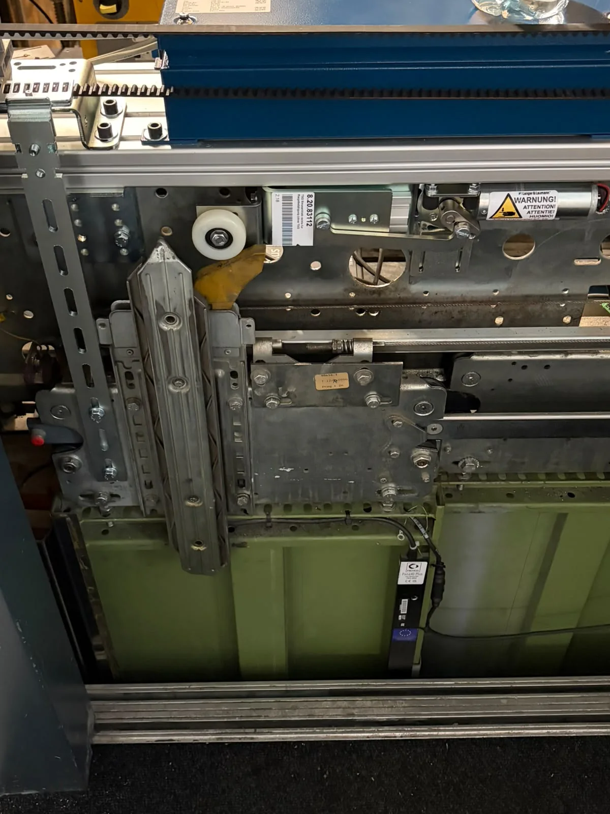 Close-up of the door equipment at 140 Minories
