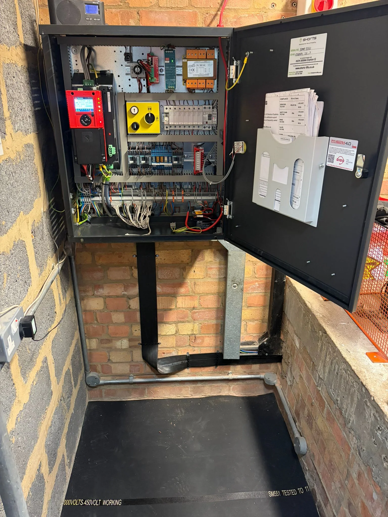 DMG controller cabinet photographed during installation