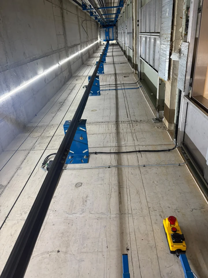 New LED light strip and shaft wiring at Neville House